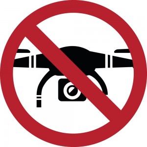No drone zone in plexiglass trasparenti da parete