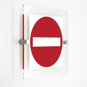 Senso vietato in plexiglass trasparenti da parete