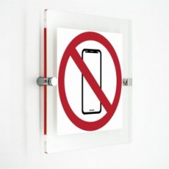 Vietato l'uso dei cellulari smartphone in plexiglass trasparenti da parete