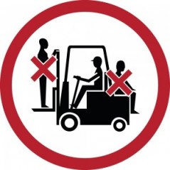 Vietato trasportare e sollevare persone sui carrelli elevatori in plexiglass trasparenti da parete