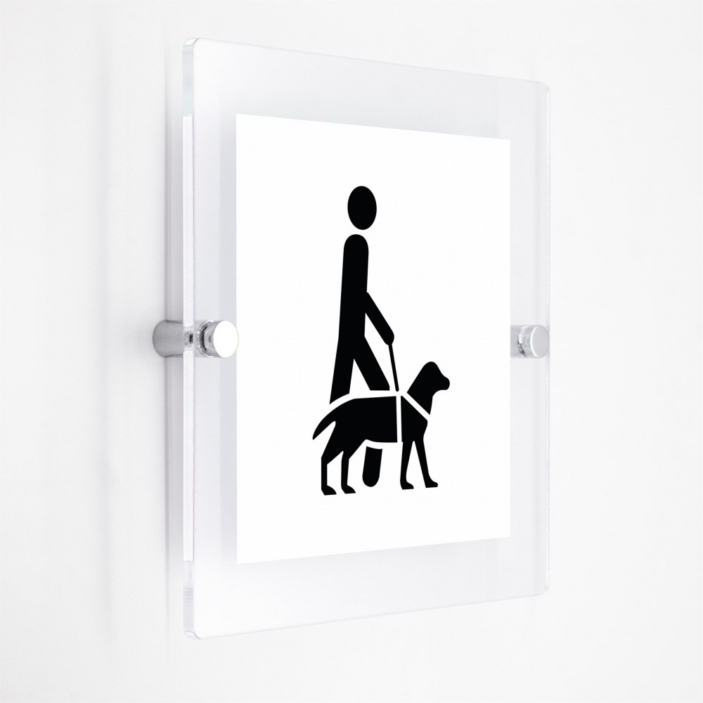 Accesso consentito ai cani da assistenza v2 in plexiglass trasparenti da parete