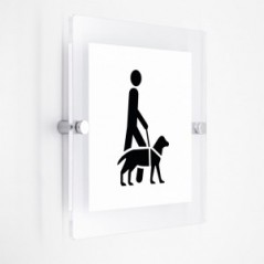 Accesso consentito ai cani da assistenza v2 in plexiglass trasparenti da parete