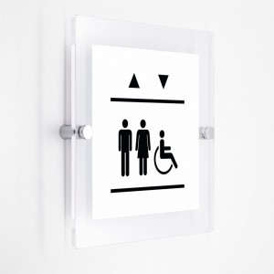 Ascensore classic uomo donna e disabile v1 in plexiglass trasparenti da parete