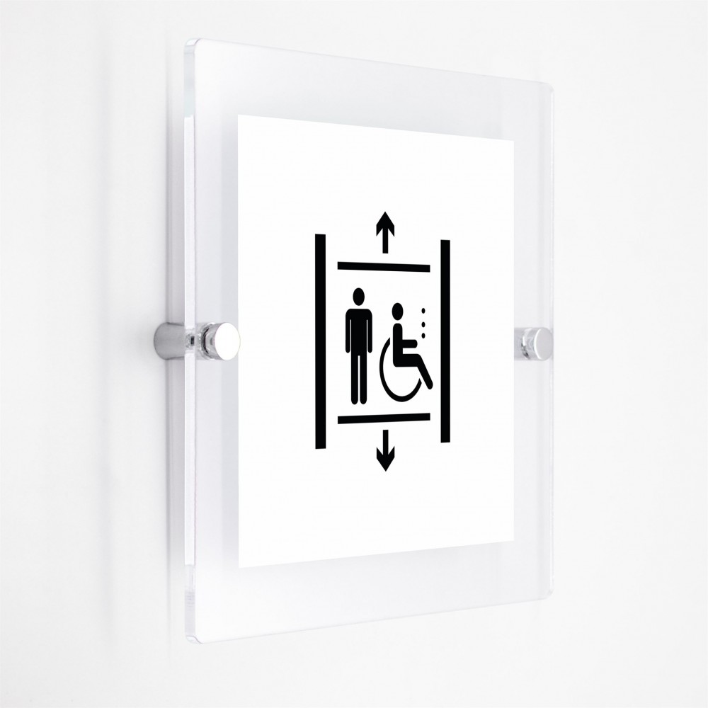 Ascensore classic uomo e disabile v1 in plexiglass trasparenti da parete