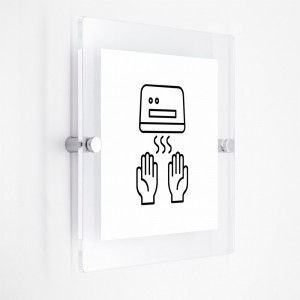 Asciugatore automatico v1 in plexiglass trasparenti da parete