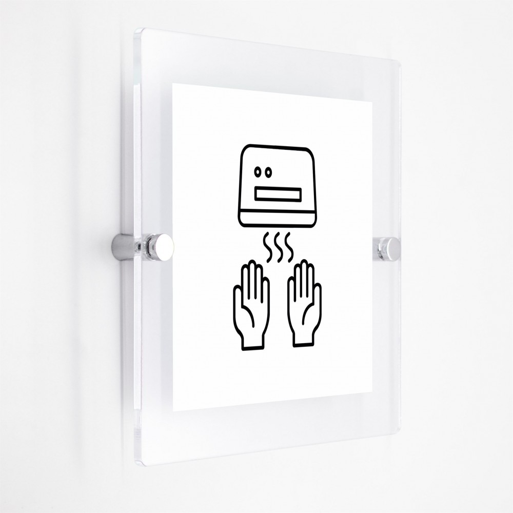 Asciugatore automatico v1 in plexiglass trasparenti da parete