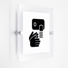 Asciugatore automatico v2 in plexiglass trasparenti da parete