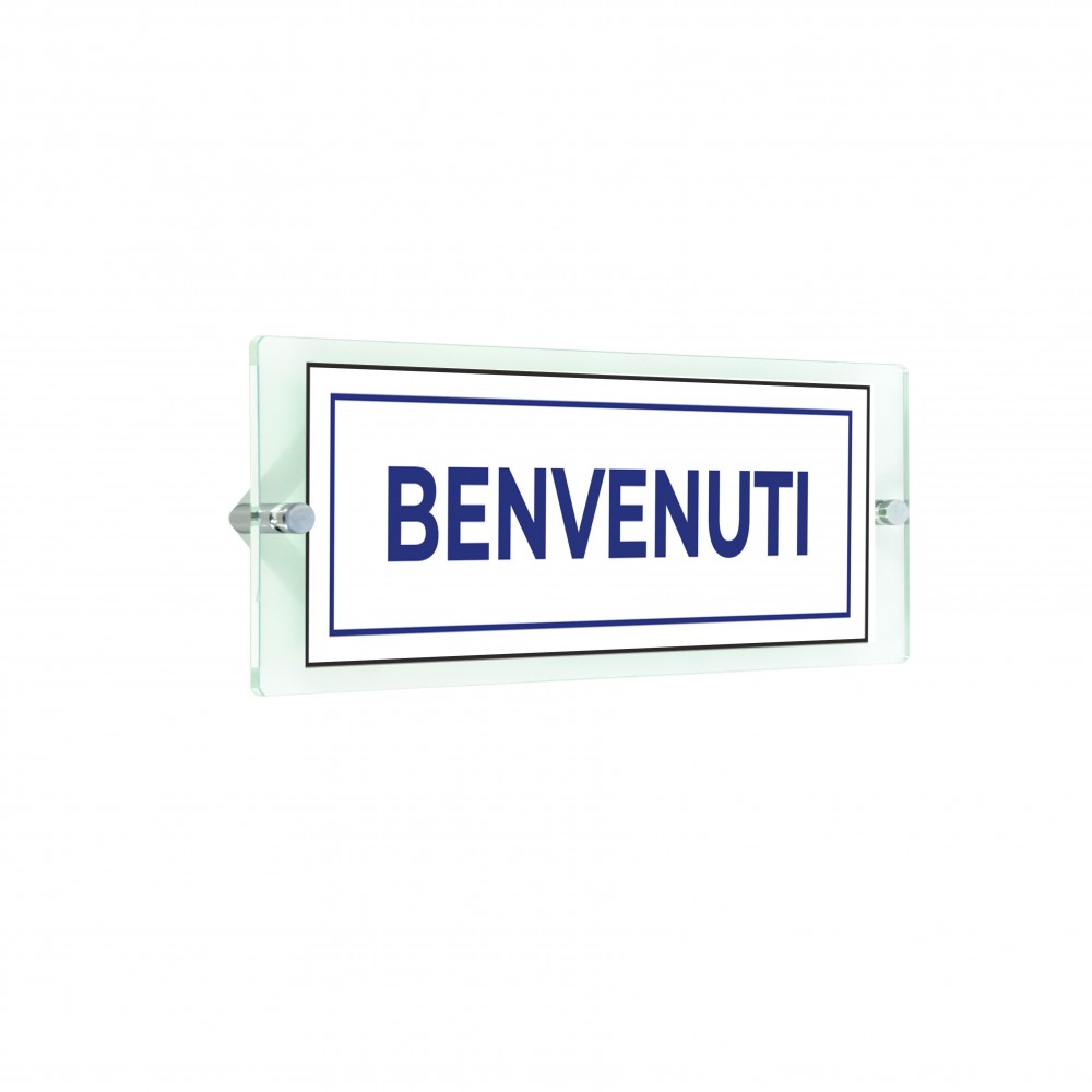 Benvenuti lungo v4 in plexiglass trasparenti da parete