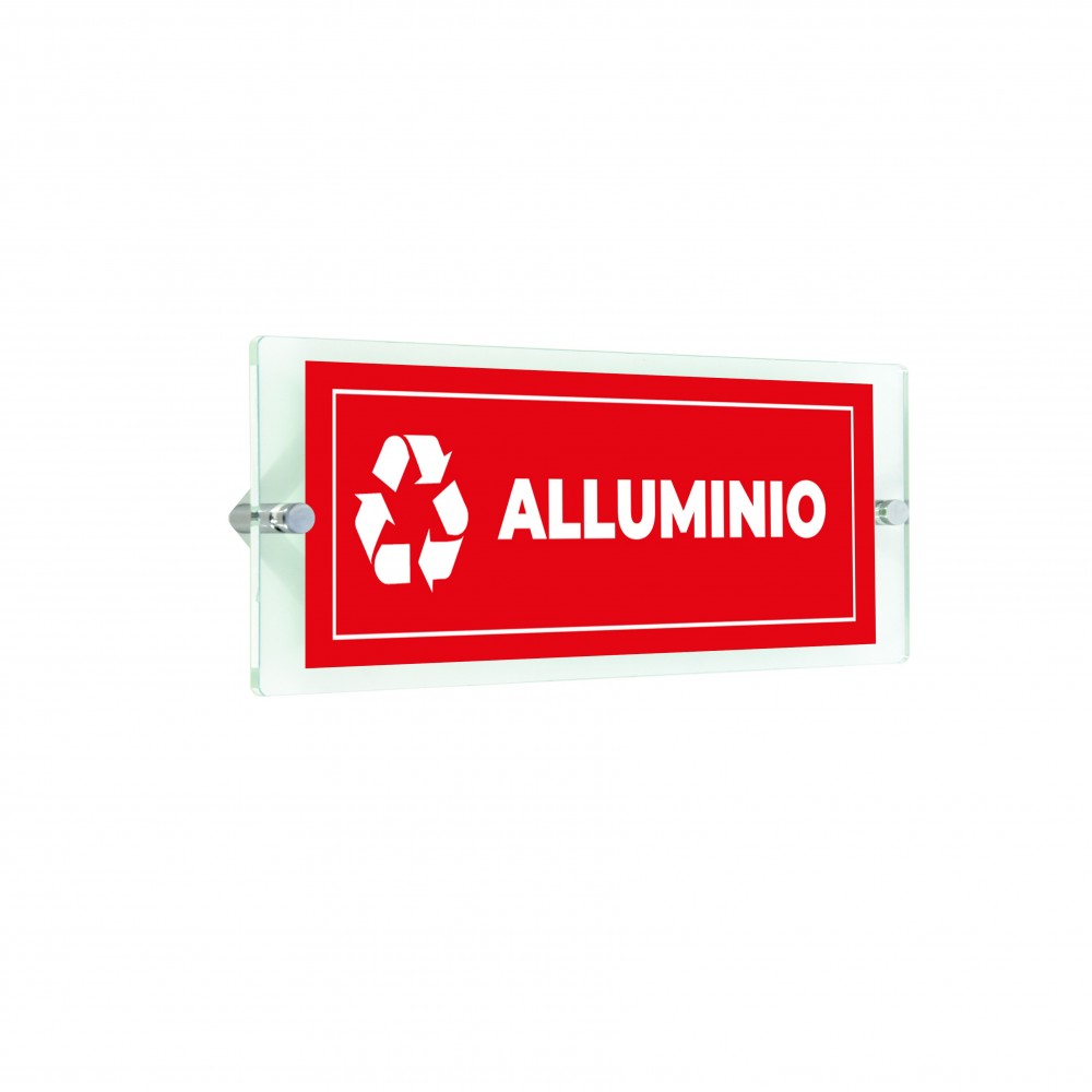 Differenziata alluminio lungo v1 in plexiglass trasparenti da parete