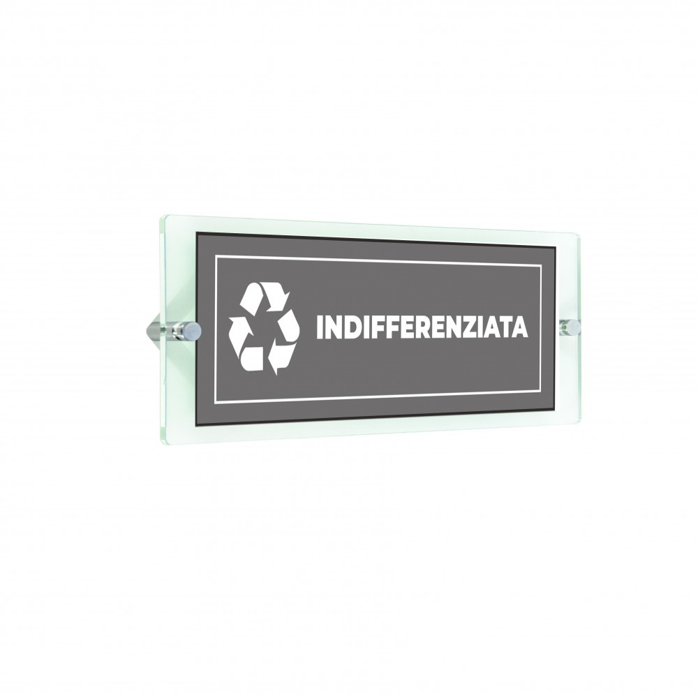 Differenziata indifferenziata lungo v1 in plexiglass trasparenti da parete