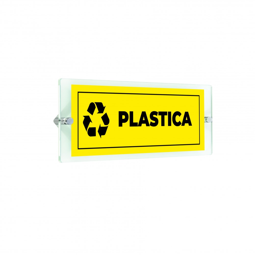 Differenziata plastica lungo v1 in plexiglass trasparenti da parete