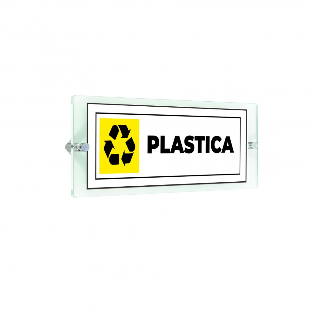 Differenziata plastica lungo v3 in plexiglass trasparenti da parete