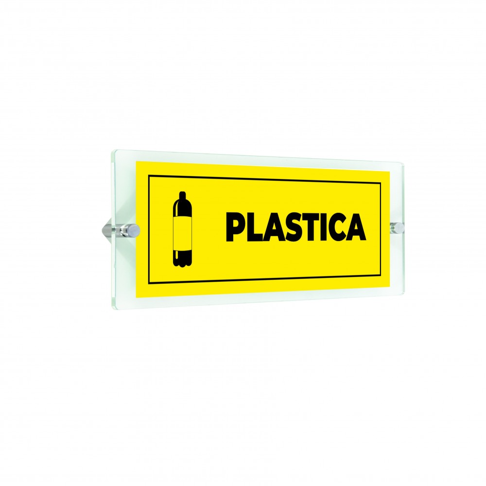 Differenziata plastica lungo v4 in plexiglass trasparenti da parete
