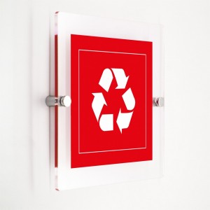 Differenziata alluminio quadrato v1 in plexiglass trasparenti da parete