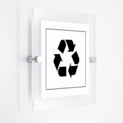 Differenziata plastica quadrato v2 in plexiglass trasparenti da parete