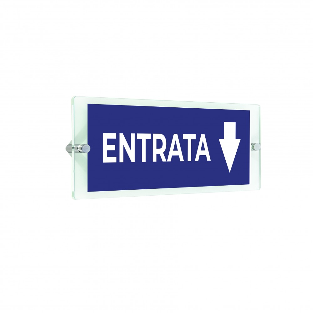 Entrata freccia basso v1 in plexiglass trasparenti da parete