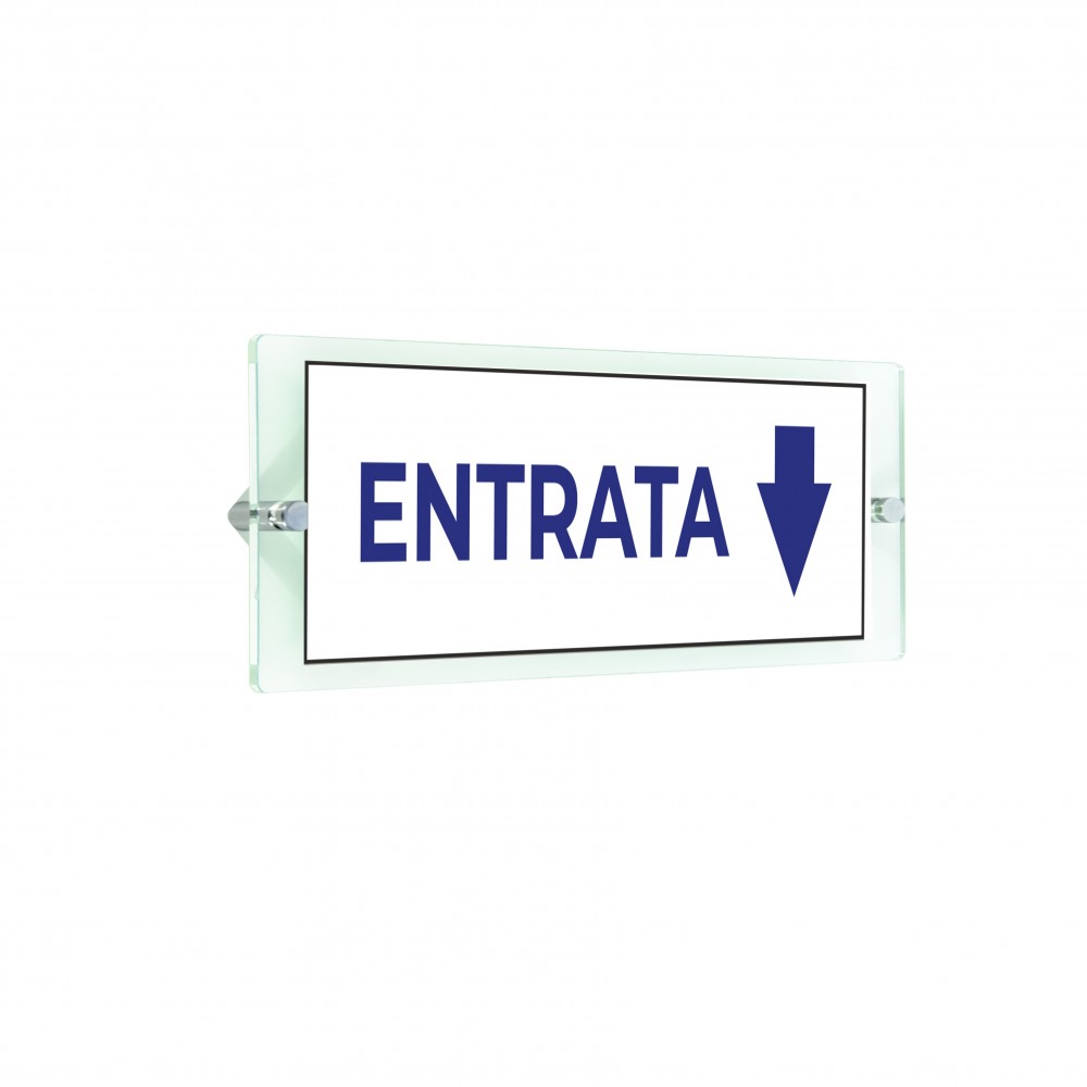 Entrata freccia basso v3 in plexiglass trasparenti da parete