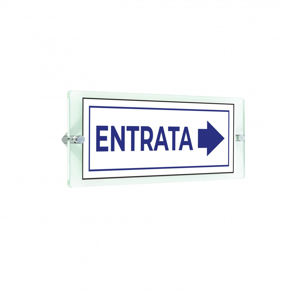 Entrata freccia destra v4 in plexiglass trasparenti da parete