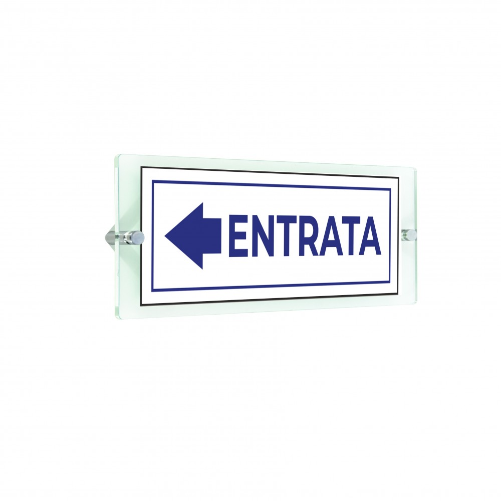 Entrata freccia sinistra v4 in plexiglass trasparenti da parete