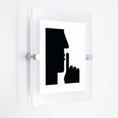 Fare silenzio in plexiglass trasparenti da parete