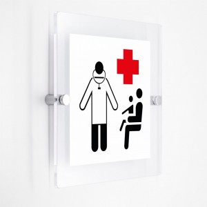 Guardia medica v1 in plexiglass trasparenti da parete