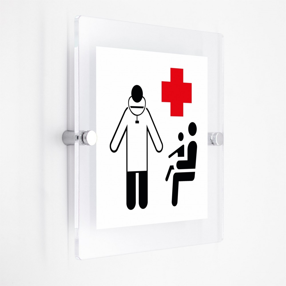 Guardia medica v1 in plexiglass trasparenti da parete