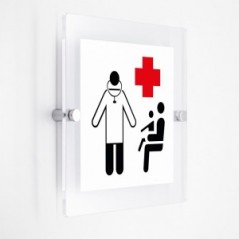 Guardia medica v1 in plexiglass trasparenti da parete