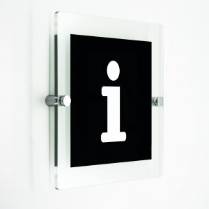 Informazione black in plexiglass trasparenti da parete