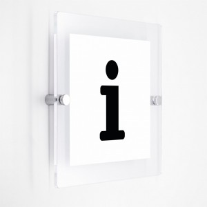 Informazione white in plexiglass trasparenti da parete