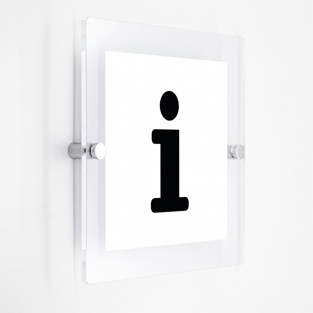 Informazione white in plexiglass trasparenti da parete