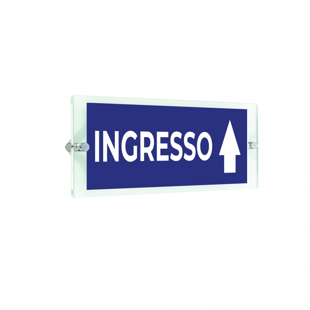 Ingresso freccia alto v1 in plexiglass trasparenti da parete