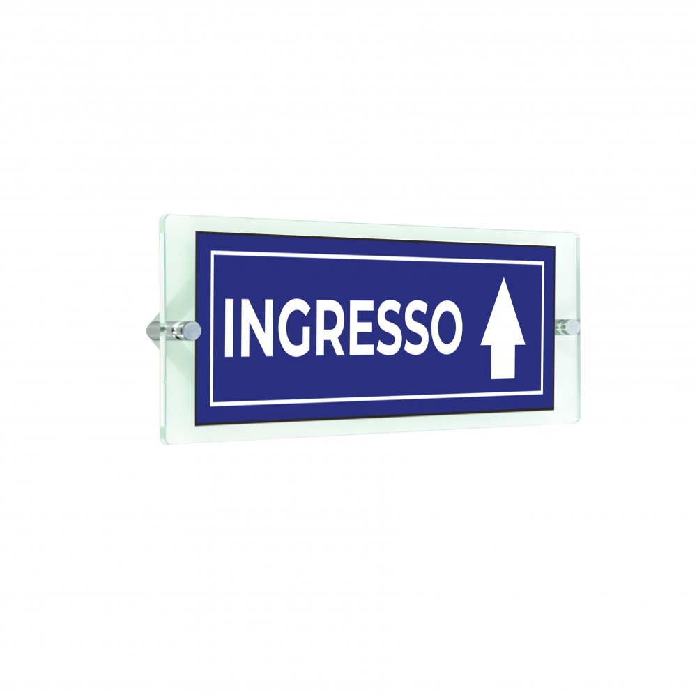 Ingresso freccia alto v2 in plexiglass trasparenti da parete