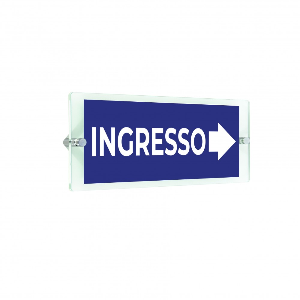 Ingresso freccia destra v1 in plexiglass trasparenti da parete