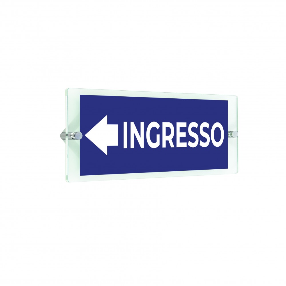 Ingresso freccia sinistra v1 in plexiglass trasparenti da parete