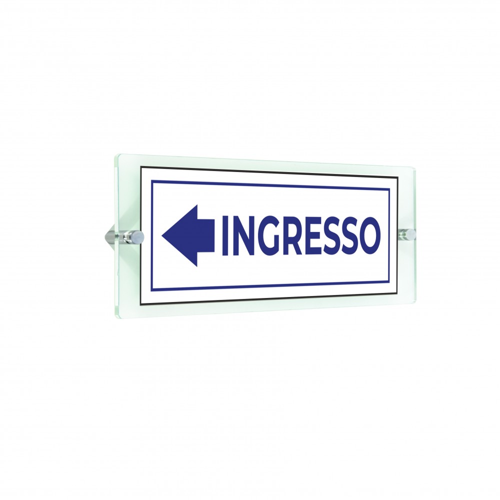 Ingresso freccia sinistra v4 in plexiglass trasparenti da parete