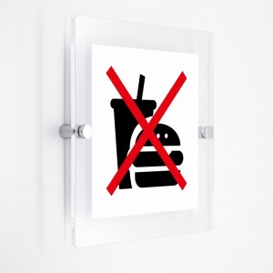 No cibo v2 in plexiglass trasparenti da parete