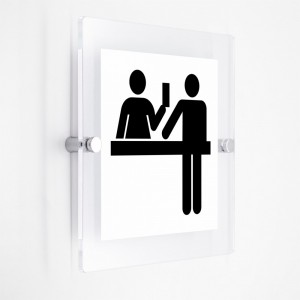 Reception v1 in plexiglass trasparenti da parete
