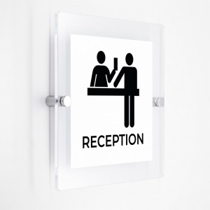 Reception v2 in plexiglass trasparenti da parete