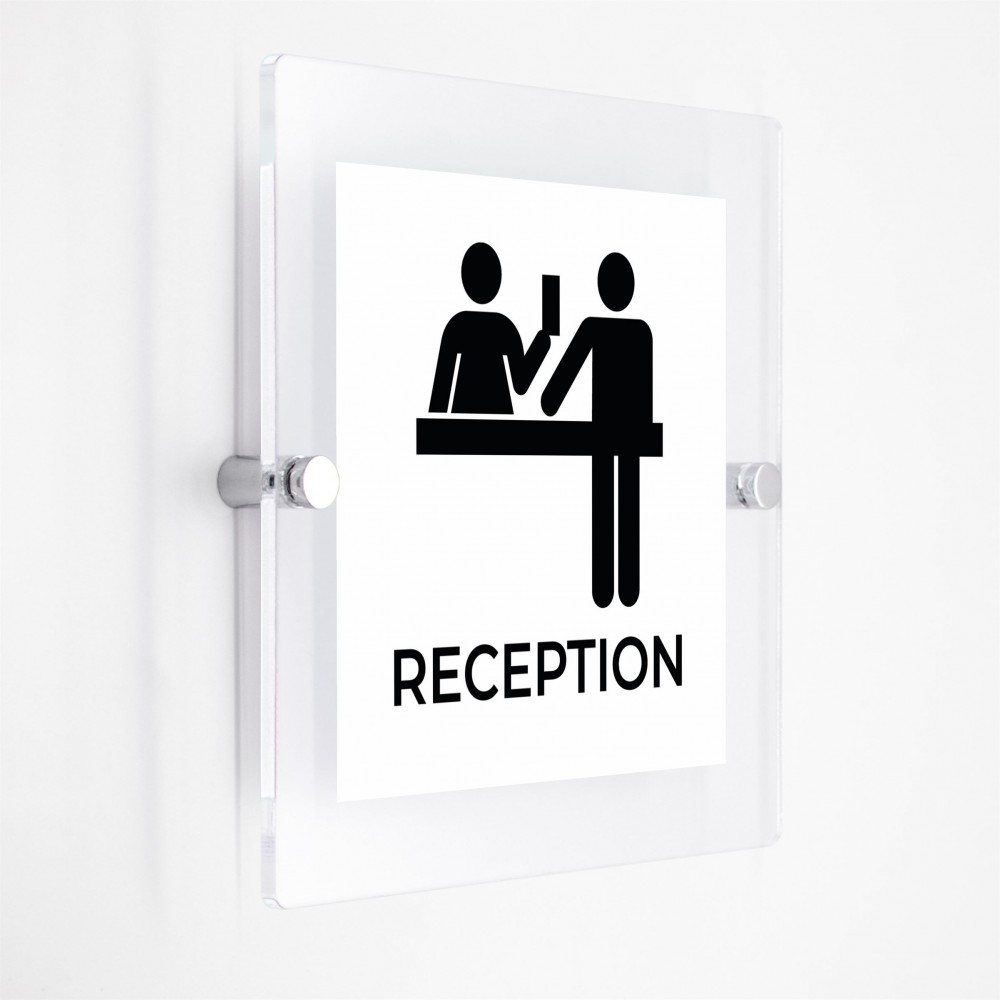 Reception v2 in plexiglass trasparenti da parete