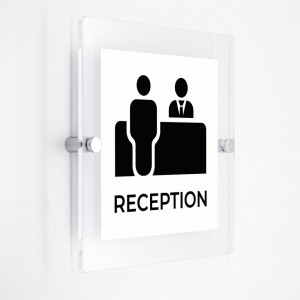 Reception v4 in plexiglass trasparenti da parete