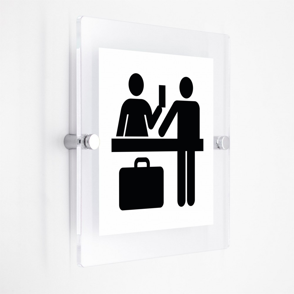 Reception v5 in plexiglass trasparenti da parete