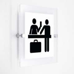 Reception v5 in plexiglass trasparenti da parete