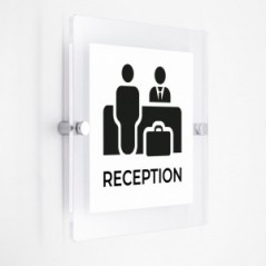 Reception v8 in plexiglass trasparenti da parete
