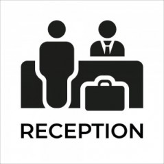 Reception v8 in plexiglass trasparenti da parete