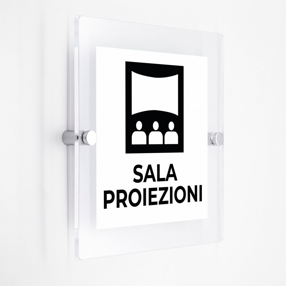 Sala proiezioni v2 in plexiglass trasparenti da parete