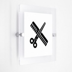 Salone barba e capelli v2 in plexiglass trasparenti da parete