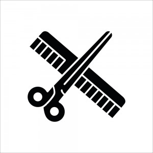 Salone barba e capelli v2 in plexiglass trasparenti da parete