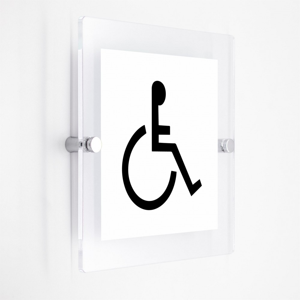 Toilette disabili in plexiglass trasparenti da parete