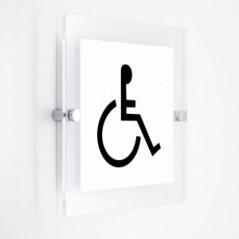 Toilette disabili in plexiglass trasparenti da parete