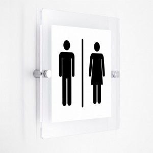 Toilette uomini donne v1 in plexiglass trasparenti da parete